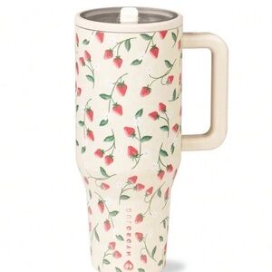 HydroJug Strawberry Patterned - Cream 32oz -NWOT